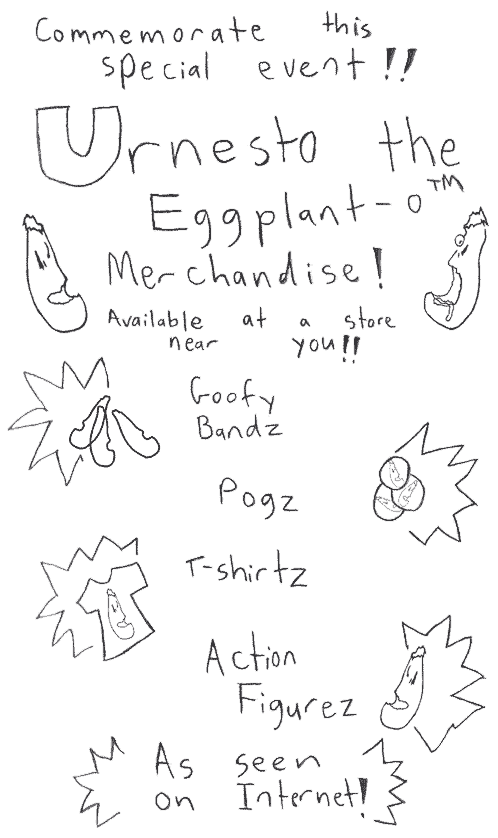 Finally, Urnesto is here! Urnesto the Eggplant-o